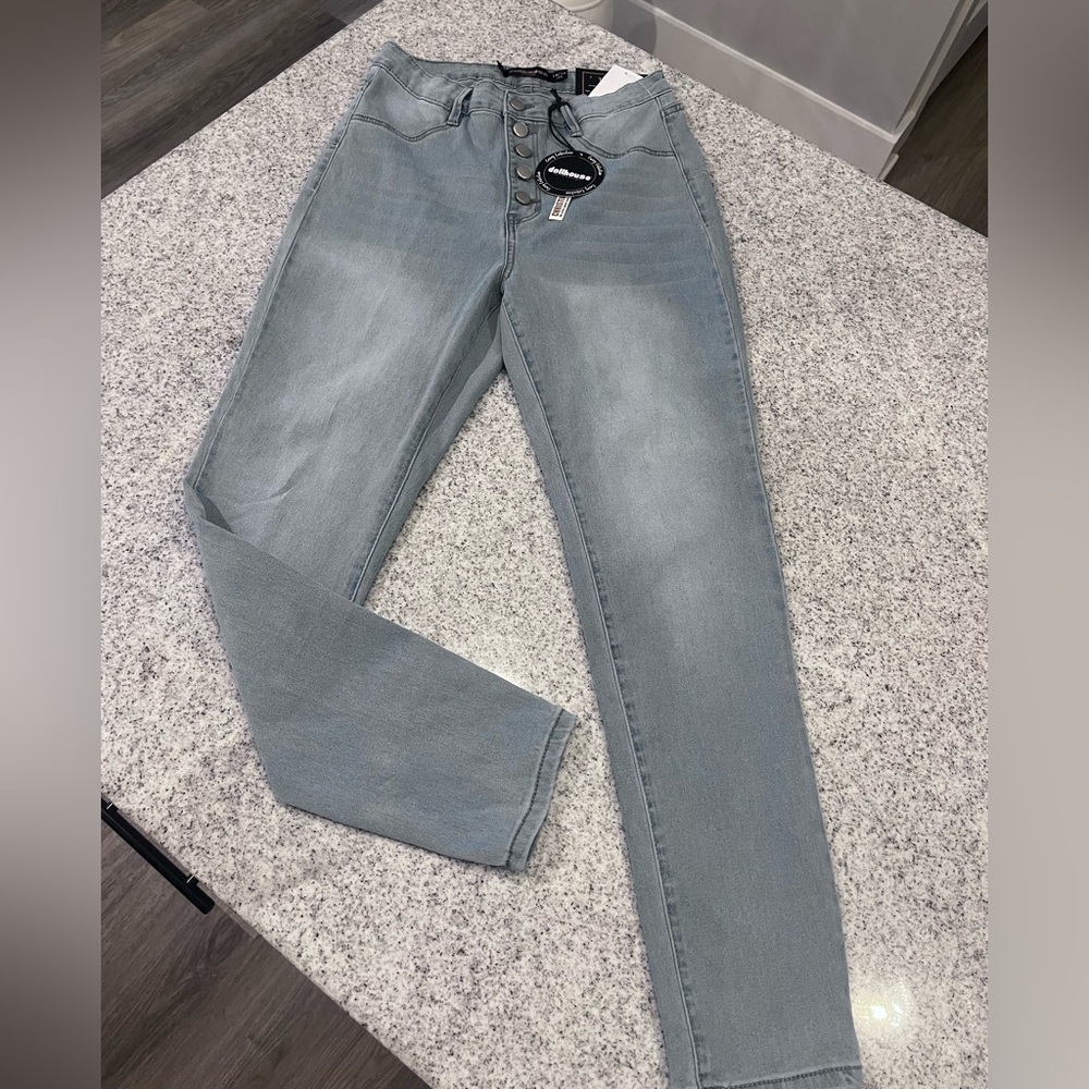 🎄 Dollhouse Curvy Collection skinny jeans in light blue denim